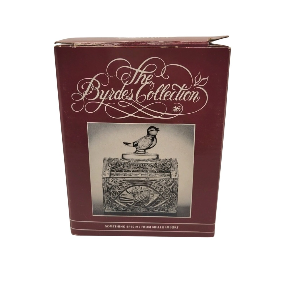 Hofbauer Byrdes Crystal Trinket‎ Box Bird Finial Lead Crystal Germany